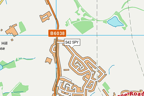 S42 5PY map - OS VectorMap District (Ordnance Survey)