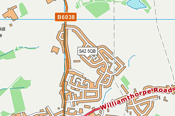 S42 5QB map - OS VectorMap District (Ordnance Survey)