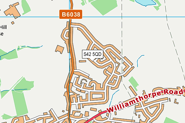 S42 5QD map - OS VectorMap District (Ordnance Survey)