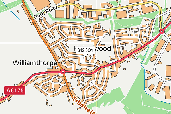 S42 5QY map - OS VectorMap District (Ordnance Survey)