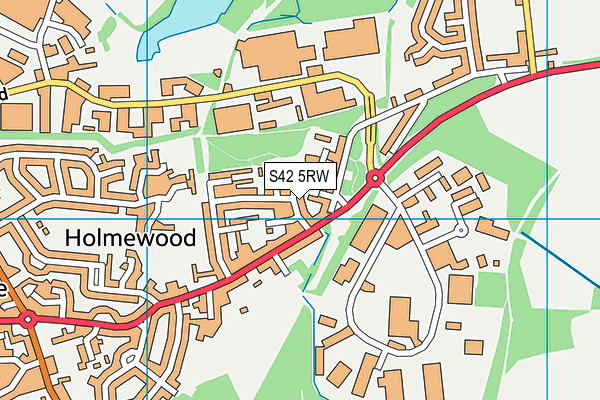 S42 5RW map - OS VectorMap District (Ordnance Survey)