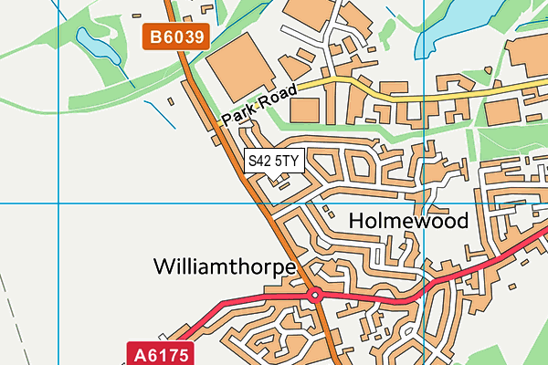 S42 5TY map - OS VectorMap District (Ordnance Survey)