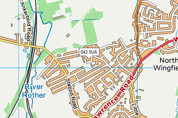 S42 5UA map - OS VectorMap District (Ordnance Survey)
