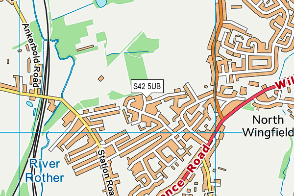 S42 5UB map - OS VectorMap District (Ordnance Survey)