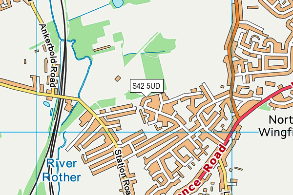 S42 5UD map - OS VectorMap District (Ordnance Survey)