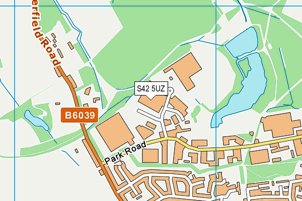 S42 5UZ map - OS VectorMap District (Ordnance Survey)
