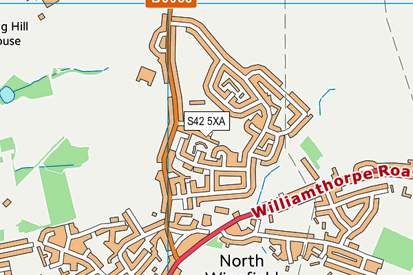 S42 5XA map - OS VectorMap District (Ordnance Survey)