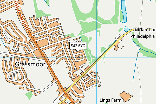 S42 5YD map - OS VectorMap District (Ordnance Survey)