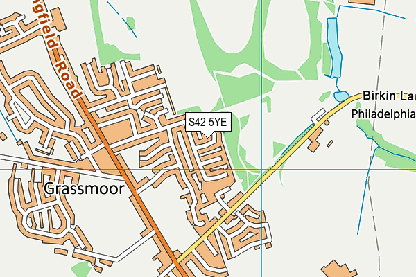 S42 5YE map - OS VectorMap District (Ordnance Survey)
