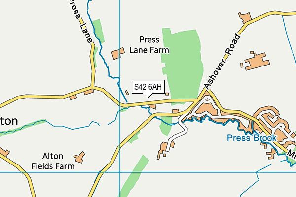 S42 6AH map - OS VectorMap District (Ordnance Survey)