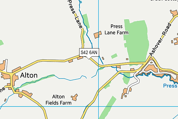 S42 6AN map - OS VectorMap District (Ordnance Survey)