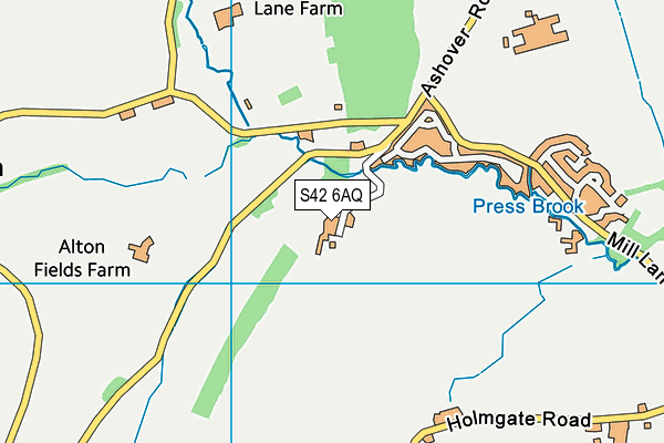 S42 6AQ map - OS VectorMap District (Ordnance Survey)