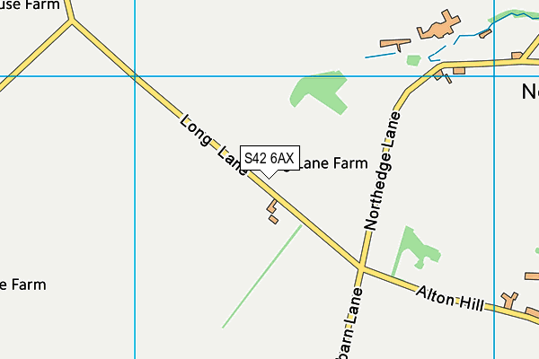 S42 6AX map - OS VectorMap District (Ordnance Survey)