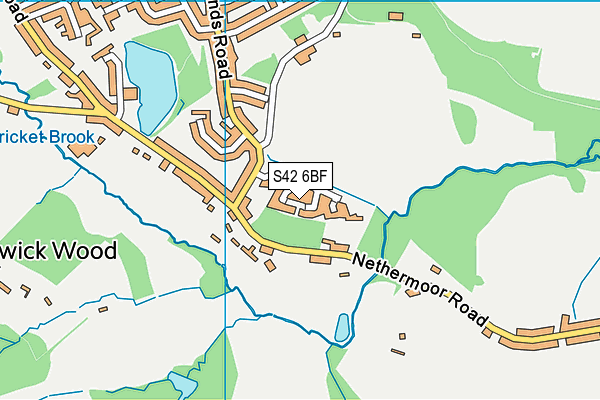 S42 6BF map - OS VectorMap District (Ordnance Survey)