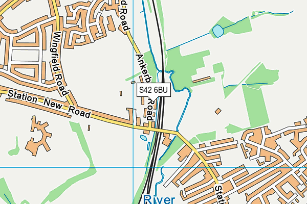 S42 6BU map - OS VectorMap District (Ordnance Survey)