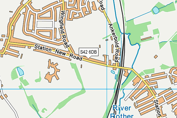 S42 6DB map - OS VectorMap District (Ordnance Survey)