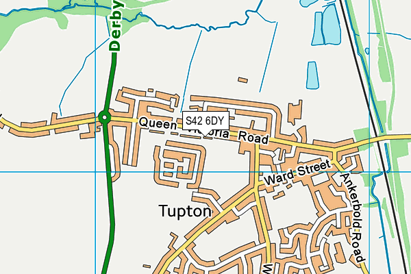 Tupton Primary School map (S42 6DY) - OS VectorMap District (Ordnance Survey)