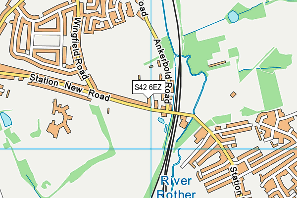 S42 6EZ map - OS VectorMap District (Ordnance Survey)