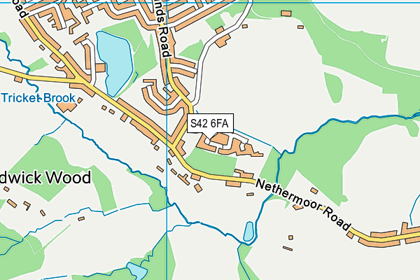 S42 6FA map - OS VectorMap District (Ordnance Survey)