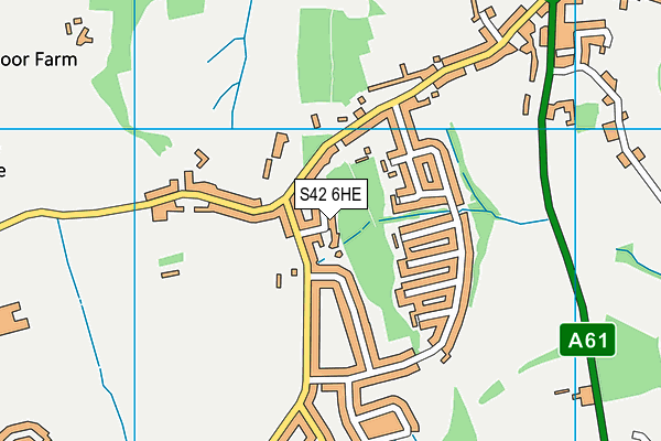 S42 6HE map - OS VectorMap District (Ordnance Survey)