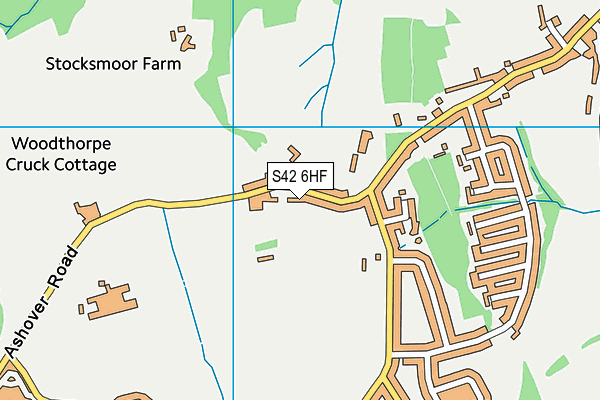 S42 6HF map - OS VectorMap District (Ordnance Survey)