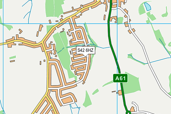 S42 6HZ map - OS VectorMap District (Ordnance Survey)
