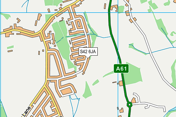 S42 6JA map - OS VectorMap District (Ordnance Survey)