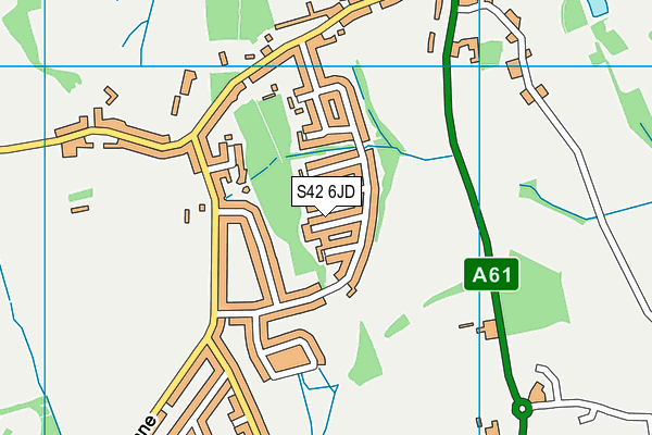 S42 6JD map - OS VectorMap District (Ordnance Survey)