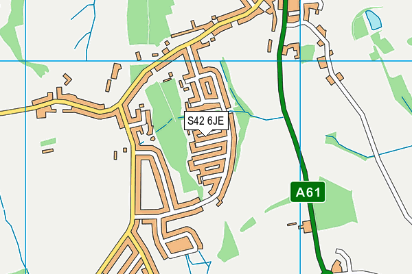 S42 6JE map - OS VectorMap District (Ordnance Survey)