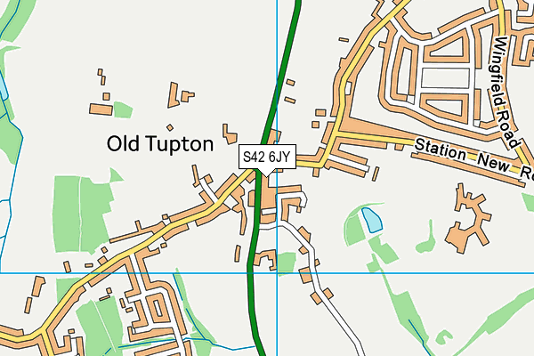 S42 6JY map - OS VectorMap District (Ordnance Survey)