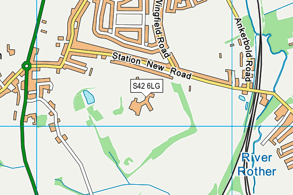 S42 6LG map - OS VectorMap District (Ordnance Survey)