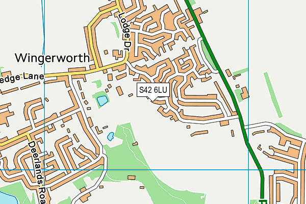 S42 6LU map - OS VectorMap District (Ordnance Survey)