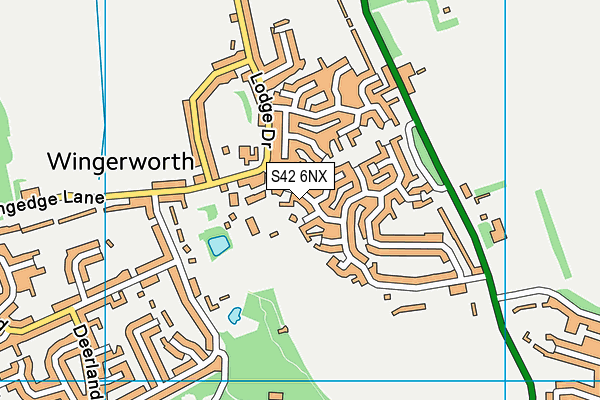 S42 6NX map - OS VectorMap District (Ordnance Survey)