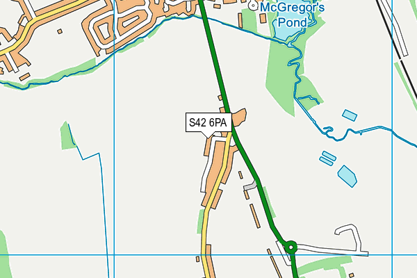 S42 6PA map - OS VectorMap District (Ordnance Survey)