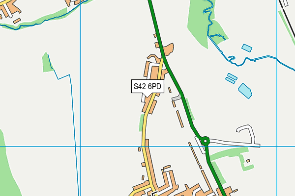 S42 6PD map - OS VectorMap District (Ordnance Survey)