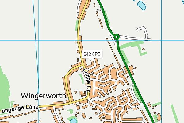 S42 6PE map - OS VectorMap District (Ordnance Survey)
