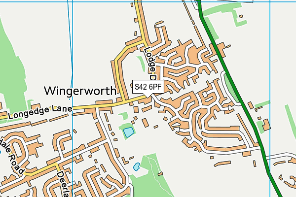 S42 6PF map - OS VectorMap District (Ordnance Survey)