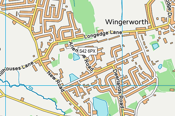 S42 6PX map - OS VectorMap District (Ordnance Survey)