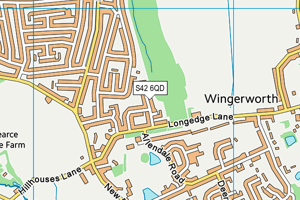 S42 6QD map - OS VectorMap District (Ordnance Survey)