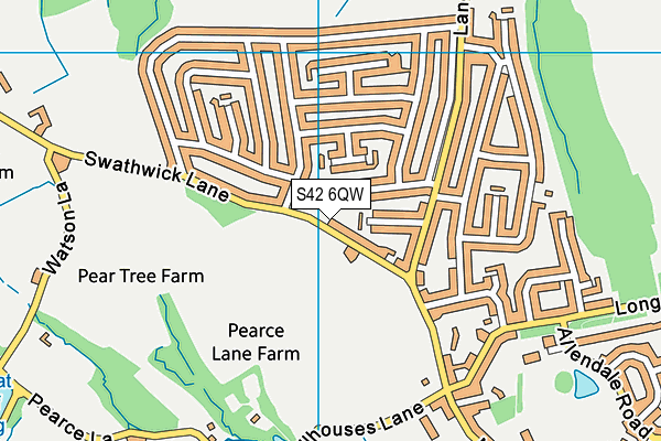 S42 6QW map - OS VectorMap District (Ordnance Survey)