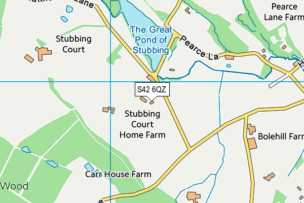 S42 6QZ map - OS VectorMap District (Ordnance Survey)