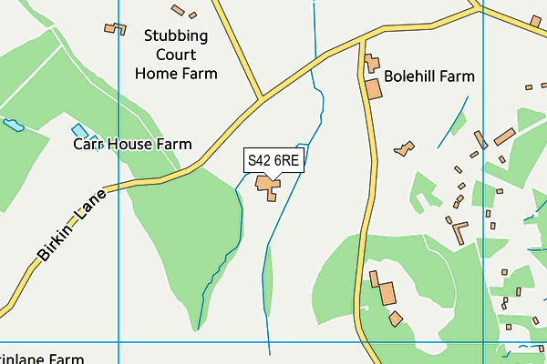 S42 6RE map - OS VectorMap District (Ordnance Survey)
