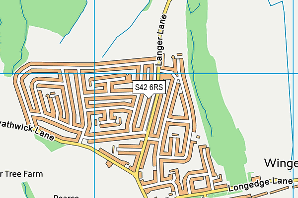 S42 6RS map - OS VectorMap District (Ordnance Survey)