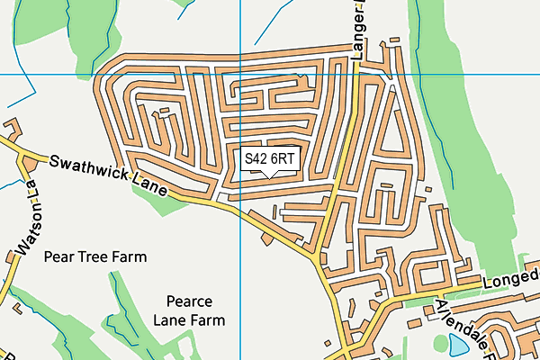 S42 6RT map - OS VectorMap District (Ordnance Survey)