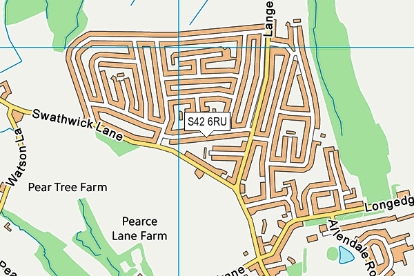 S42 6RU map - OS VectorMap District (Ordnance Survey)