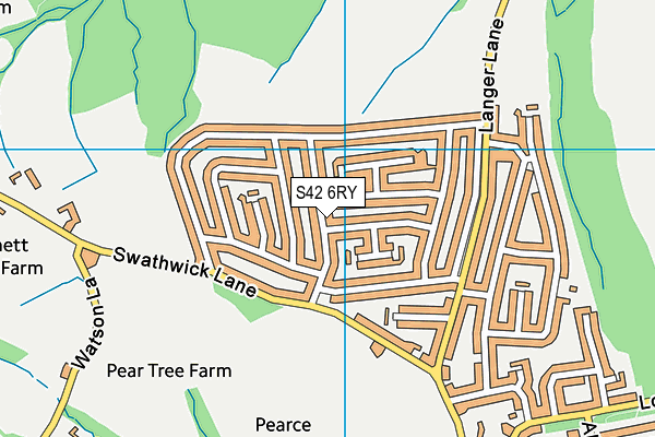 S42 6RY map - OS VectorMap District (Ordnance Survey)