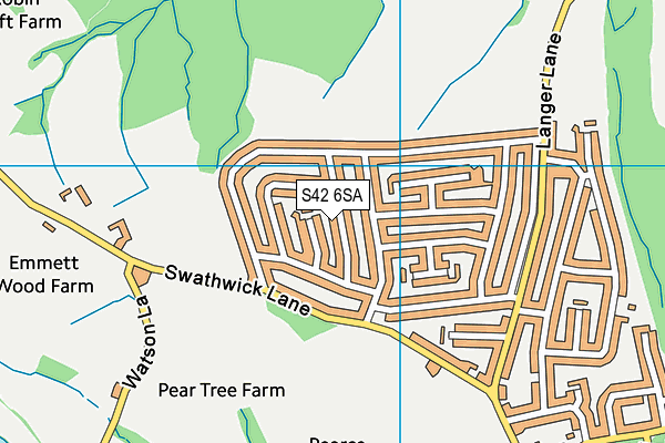 S42 6SA map - OS VectorMap District (Ordnance Survey)