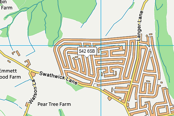 S42 6SB map - OS VectorMap District (Ordnance Survey)