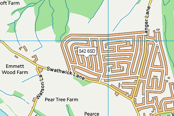 S42 6SD map - OS VectorMap District (Ordnance Survey)