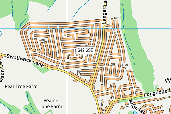 S42 6SE map - OS VectorMap District (Ordnance Survey)